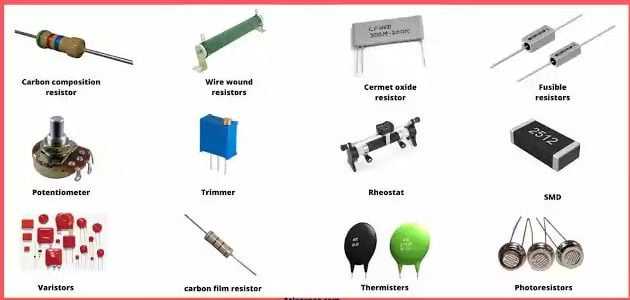 أنواع المقاومات الكهربائية 1